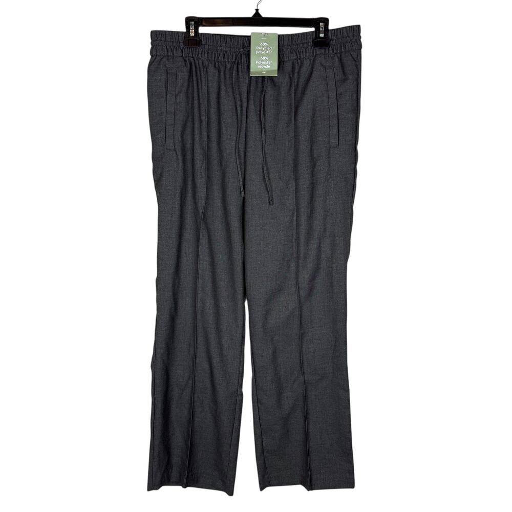 H&M Pants Mens‎ Large Gray High-Rise Pleated Flat Front Drawstring Waist Trendy